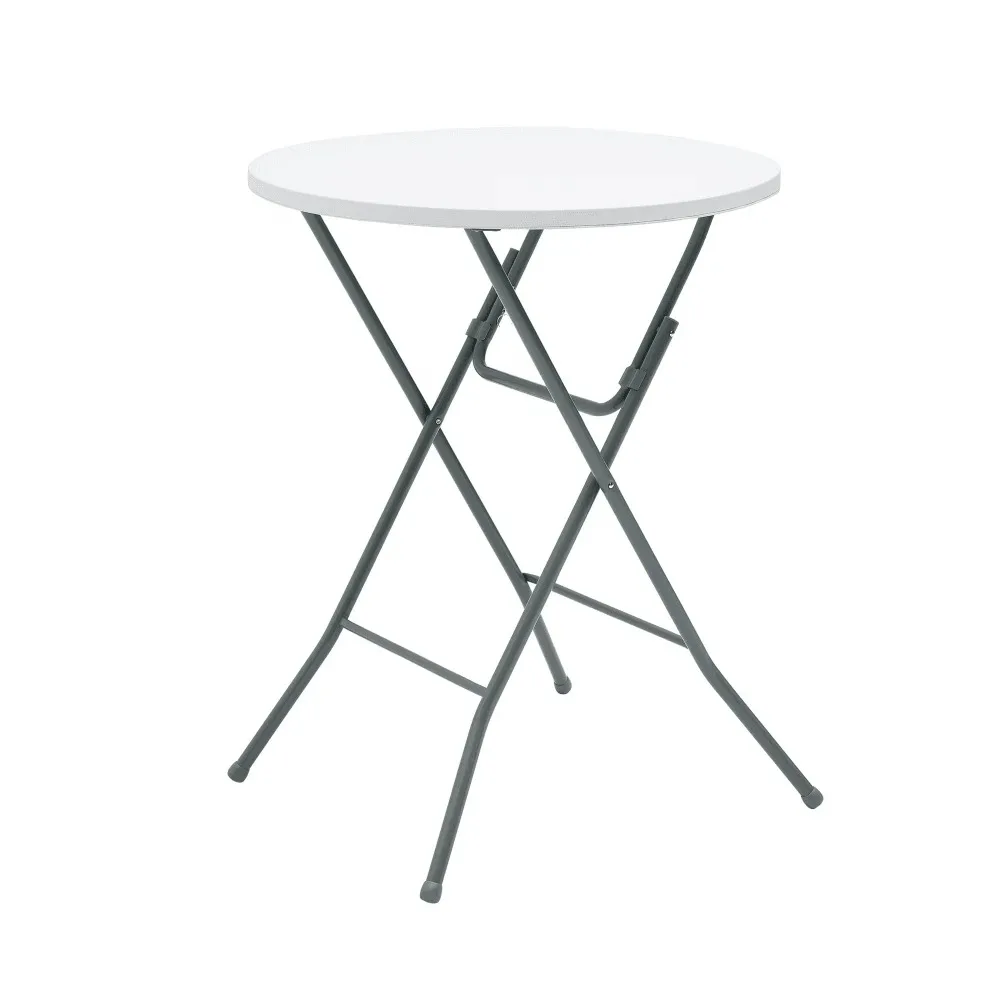 31 Round High Top Folding Table, 40 Inch Tall Bar Table with Sturdy Metal Frame, Portable Indoor Outdoor Party Table for Events Patio Balcony Kitchen Dining, Space Saving Easy Clean