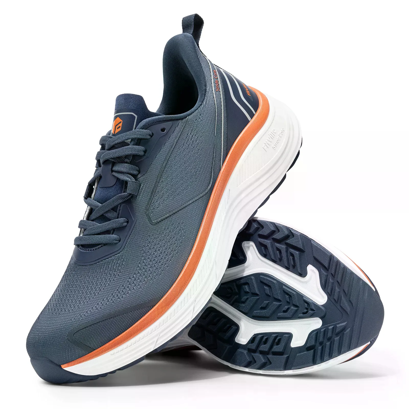FitVille Walking Shoes for Men, Wide Design Breathable Non‑Slip Sneakers, Cushioned Tennis Running Shoes with Arch Support for Plantar Fasciitis & Heel Pain Relief