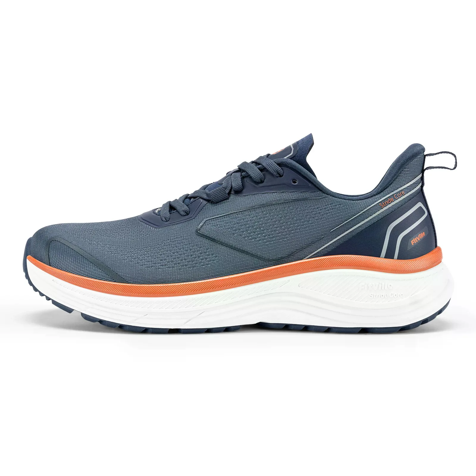 FitVille Walking Shoes for Men, Wide Design Breathable Non‑Slip Sneakers, Cushioned Tennis Running Shoes with Arch Support for Plantar Fasciitis & Heel Pain Relief