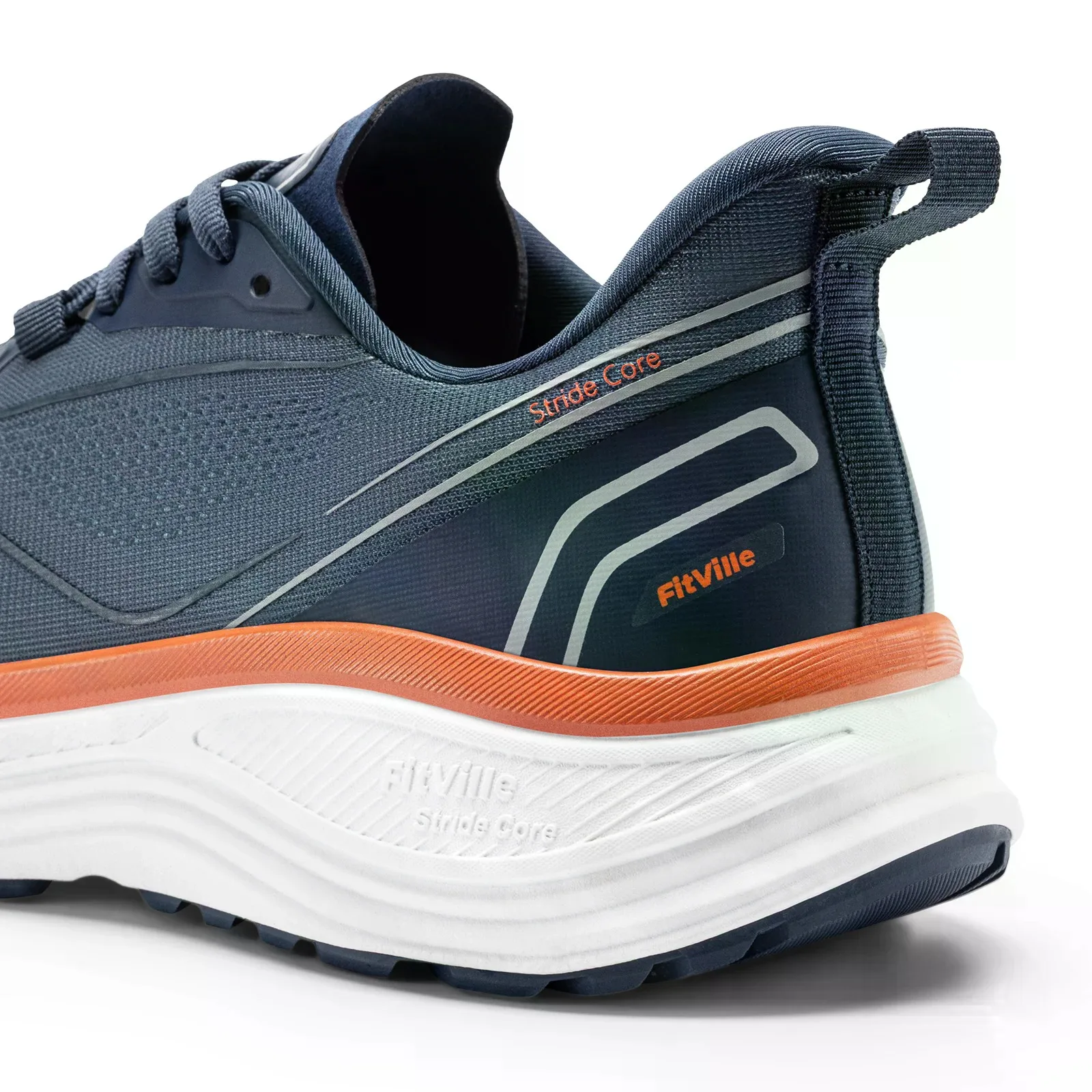 FitVille Walking Shoes for Men, Wide Design Breathable Non‑Slip Sneakers, Cushioned Tennis Running Shoes with Arch Support for Plantar Fasciitis & Heel Pain Relief