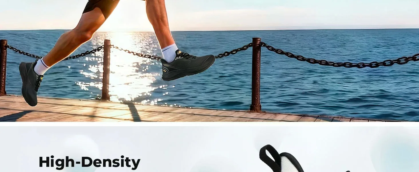 FitVille Walking Shoes for Men, Wide Design Breathable Non‑Slip Sneakers, Cushioned Tennis Running Shoes with Arch Support for Plantar Fasciitis & Heel Pain Relief