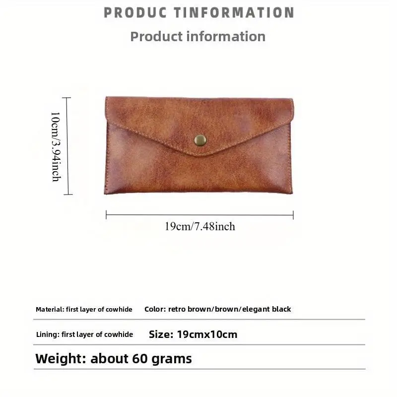 JSERYISGN Men's Retro Business Card Holder Handmade Genuine Leather Compact Design Dual Function Coin & Card Case
