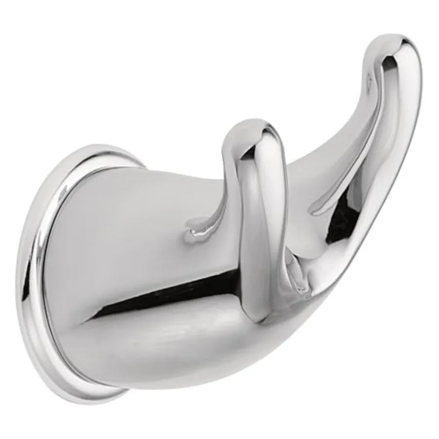 Bathroom robe hook for mason applications, chrome-plated metal, sleek silver finish, corrosion-resistant and heavy-duty mountin