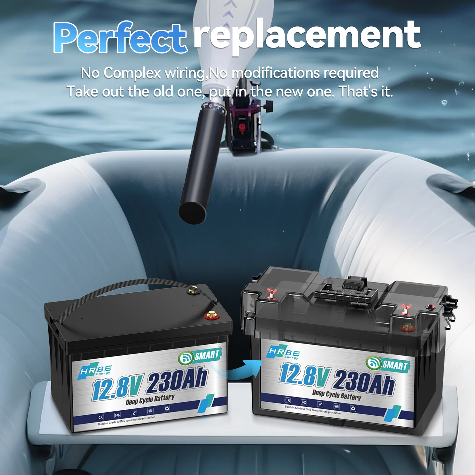 12V 230Ah LiFePO4 Battery 2944Wh, 200A Smart BMS, Bluetooth Monitor, 8000+ Deep Cycles, Ultra Reliable, Low-Temp Protection for RV Travel Trailer Solar Camper Marine Off-Grid