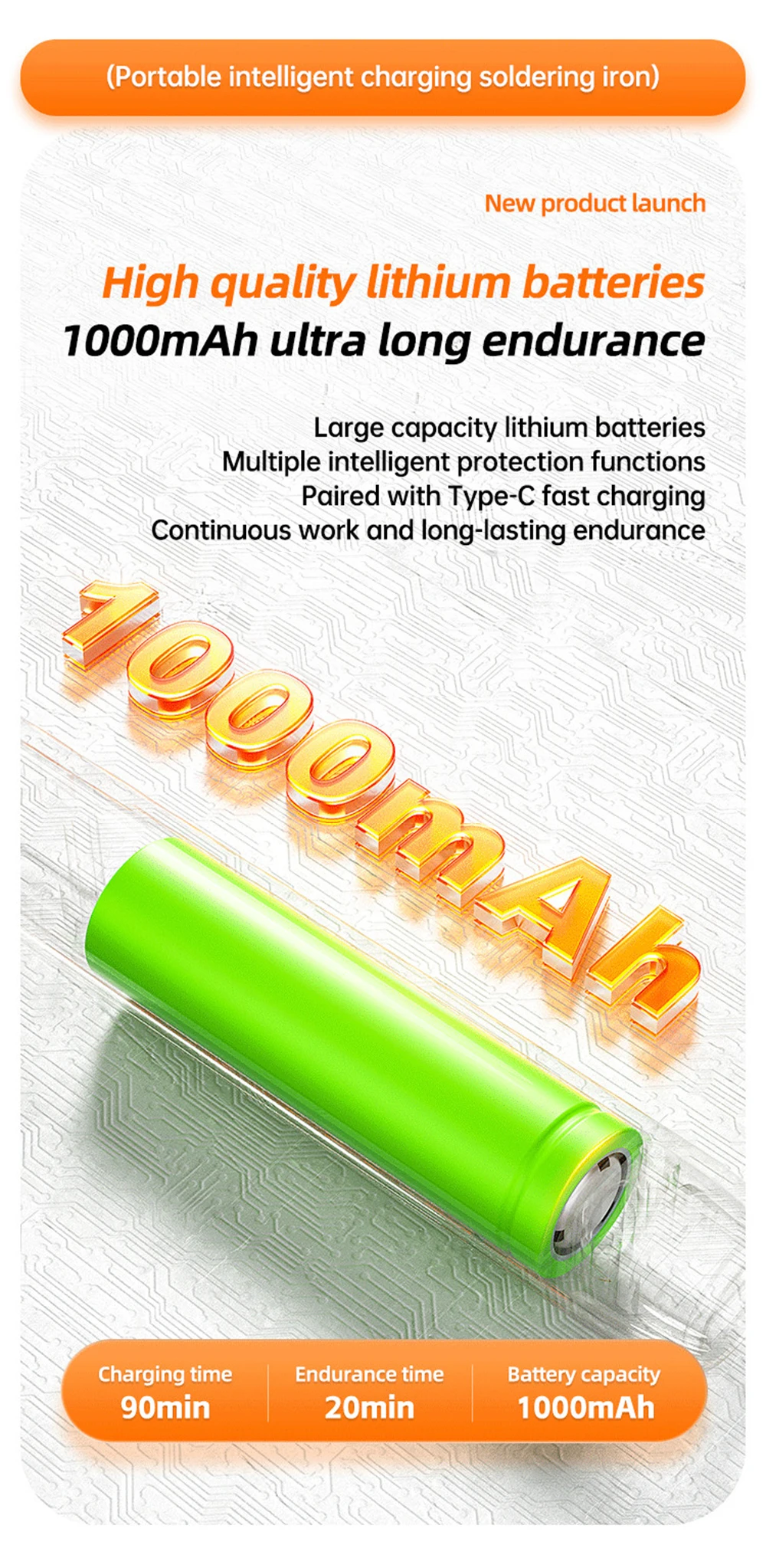 USB-C200L Soldering Iron Mini Small Soldering Iron Set Portable Household Type-C Interface 800mAh Battery Adjustable Temperature