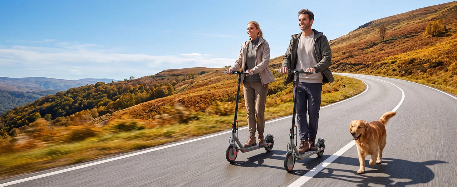 Electric Scooter Adults Teens,8.5in Solid Tires,350W Motor,19-23 Miles Range,19mph E Scooter with Smart APP Control for Commuting, Outdoor, Short Travel Gift