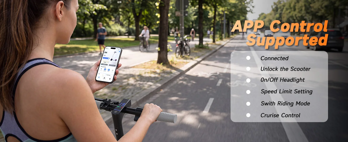 Electric Scooter Adults Teens,8.5in Solid Tires,350W Motor,19-23 Miles Range,19mph E Scooter with Smart APP Control for Commuting, Outdoor, Short Travel Gift