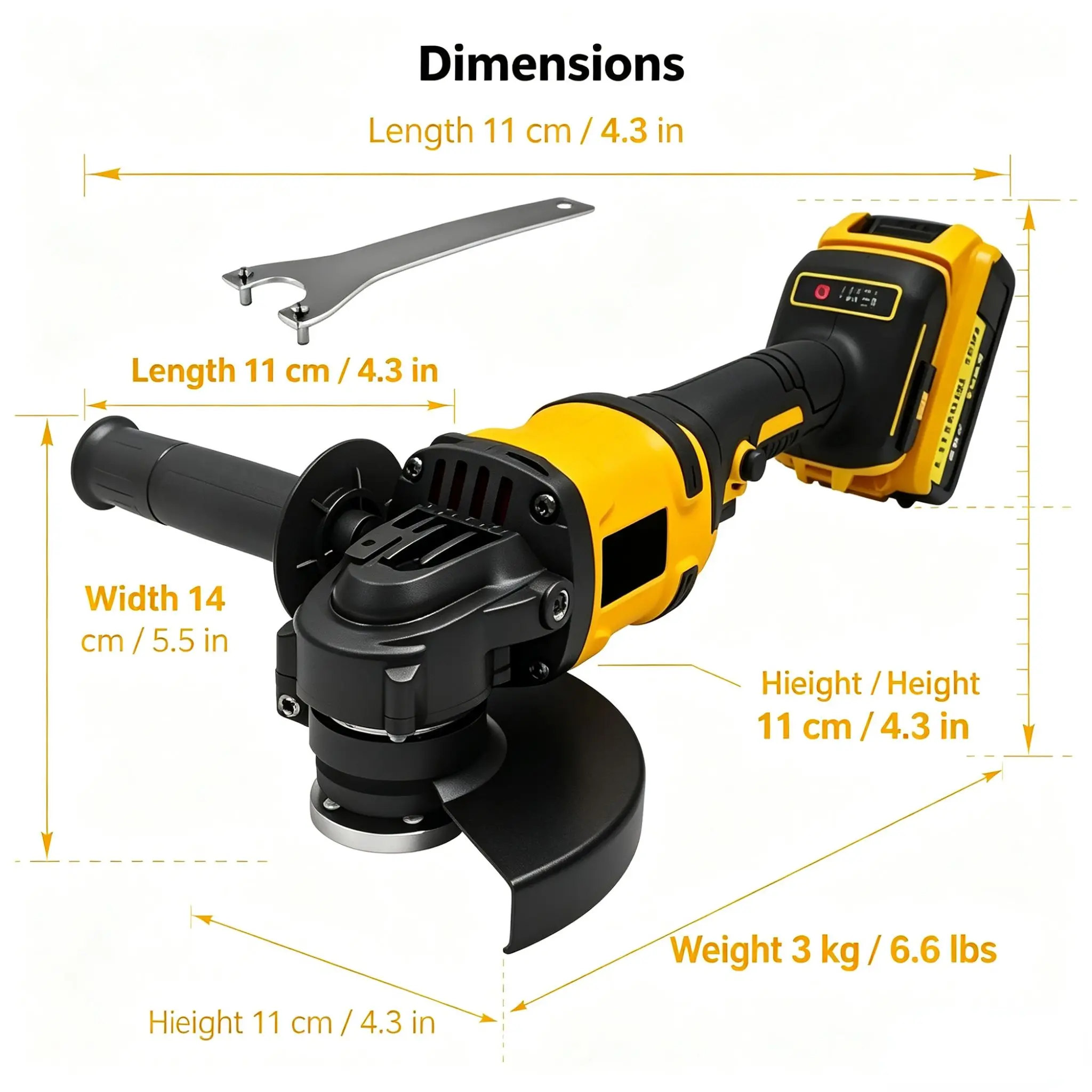DW-Angle Grinder DCG409, 20V Brushless Wireless Power Tool, Cutting Machine, 125mm Rechargeable Portable Polisher