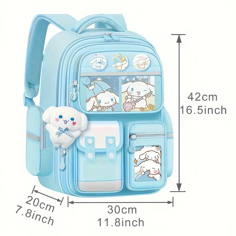 The Mesuca Kawaii Girls Backpack Cute Purple School Bag for Teens Aesthetic Bookbag with Plush Charm, Multi Pocket Lightweight Student Backpack for School Travel Daily Use