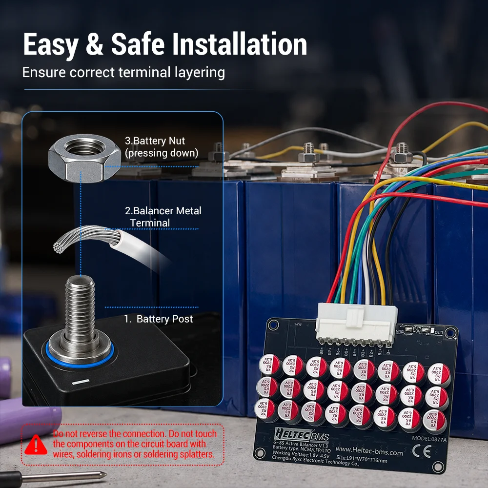Active Equalizer Balancer 5A 3S 4S 5S 6S 7S 8S 14S 16S 17S 18S 19S 20S 21S Lifepo4/Lipo/LTO Battery Energy Capacitor