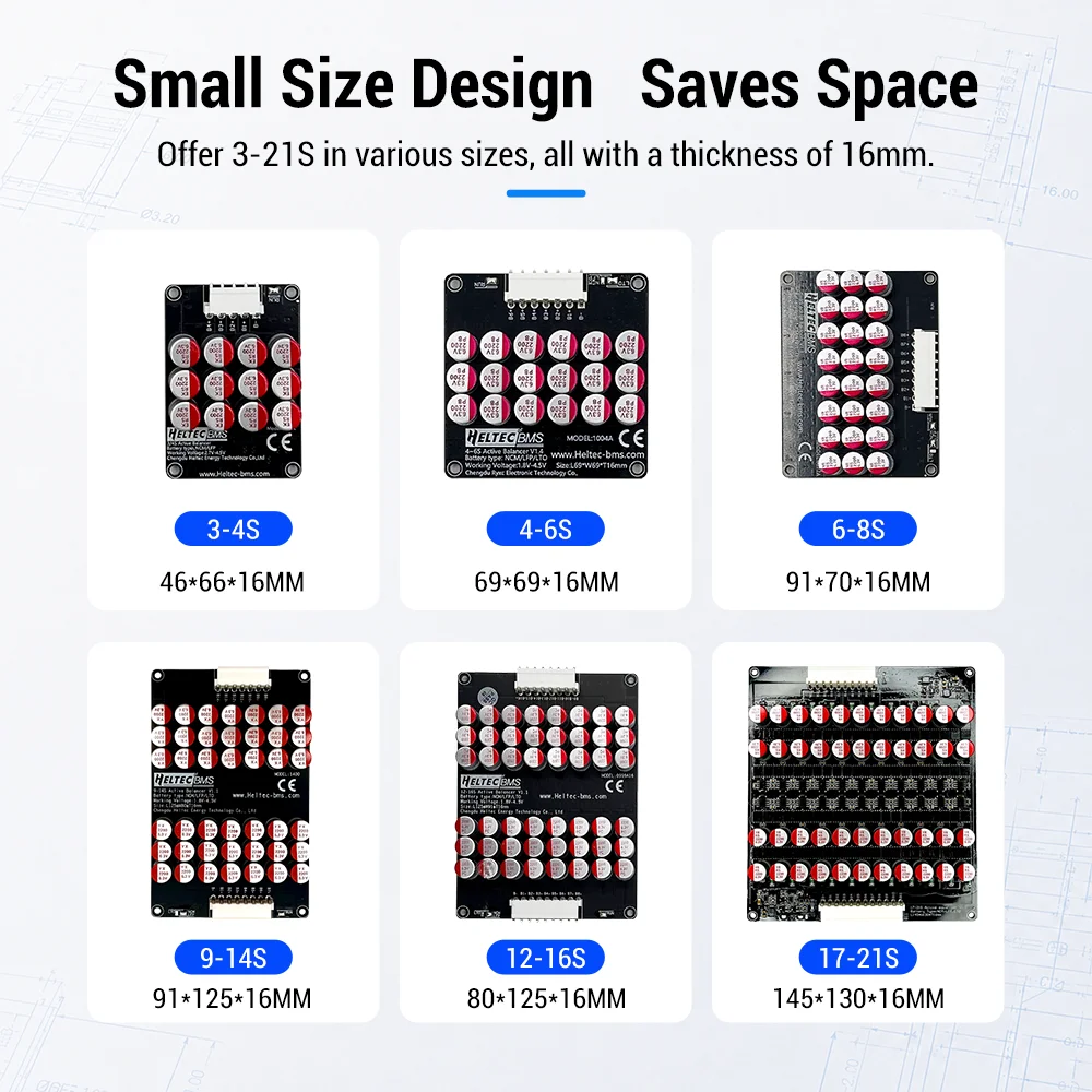 Active Equalizer Balancer 5A 3S 4S 5S 6S 7S 8S 14S 16S 17S 18S 19S 20S 21S Lifepo4/Lipo/LTO Battery Energy Capacitor