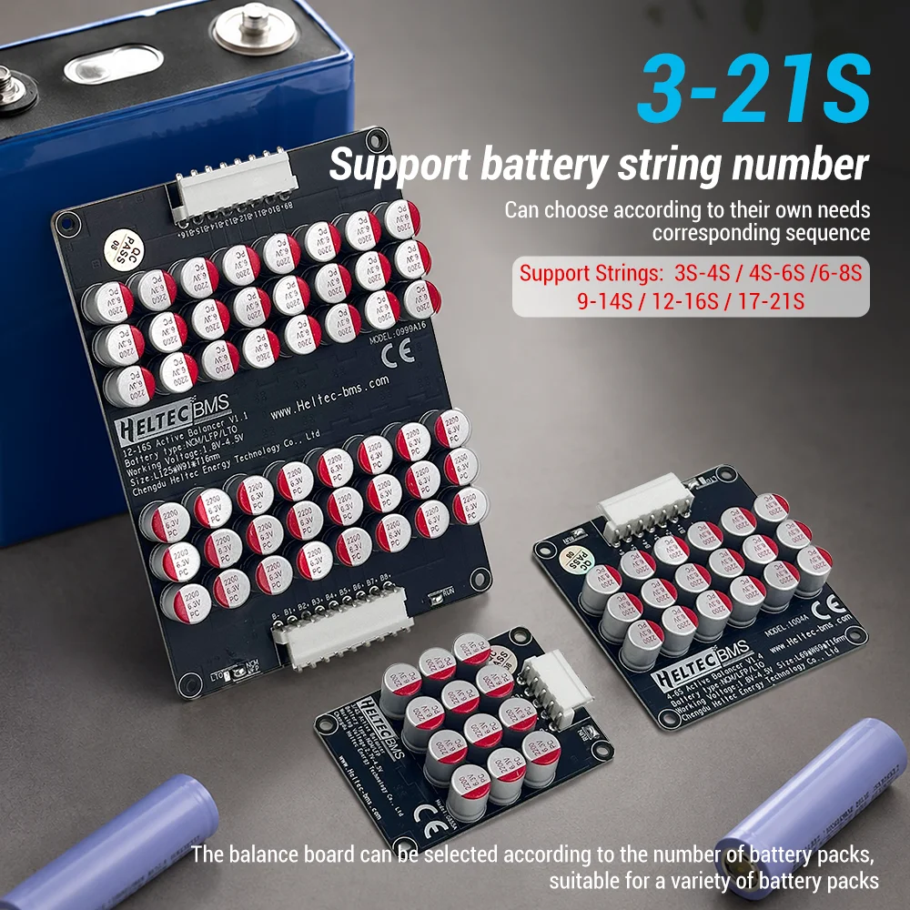Active Equalizer Balancer 5A 3S 4S 5S 6S 7S 8S 14S 16S 17S 18S 19S 20S 21S Lifepo4/Lipo/LTO Battery Energy Capacitor