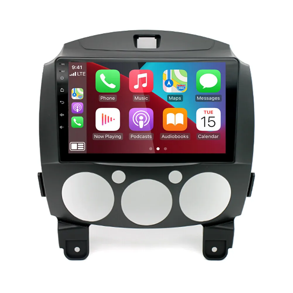 9in Android 13 Car Stereo Radio GPS Navigation Head Unit 2+32G for Mazda 2 2007-2013 Support Wireless Carplay Android Auto Car Screen with Bluetooth WiFi