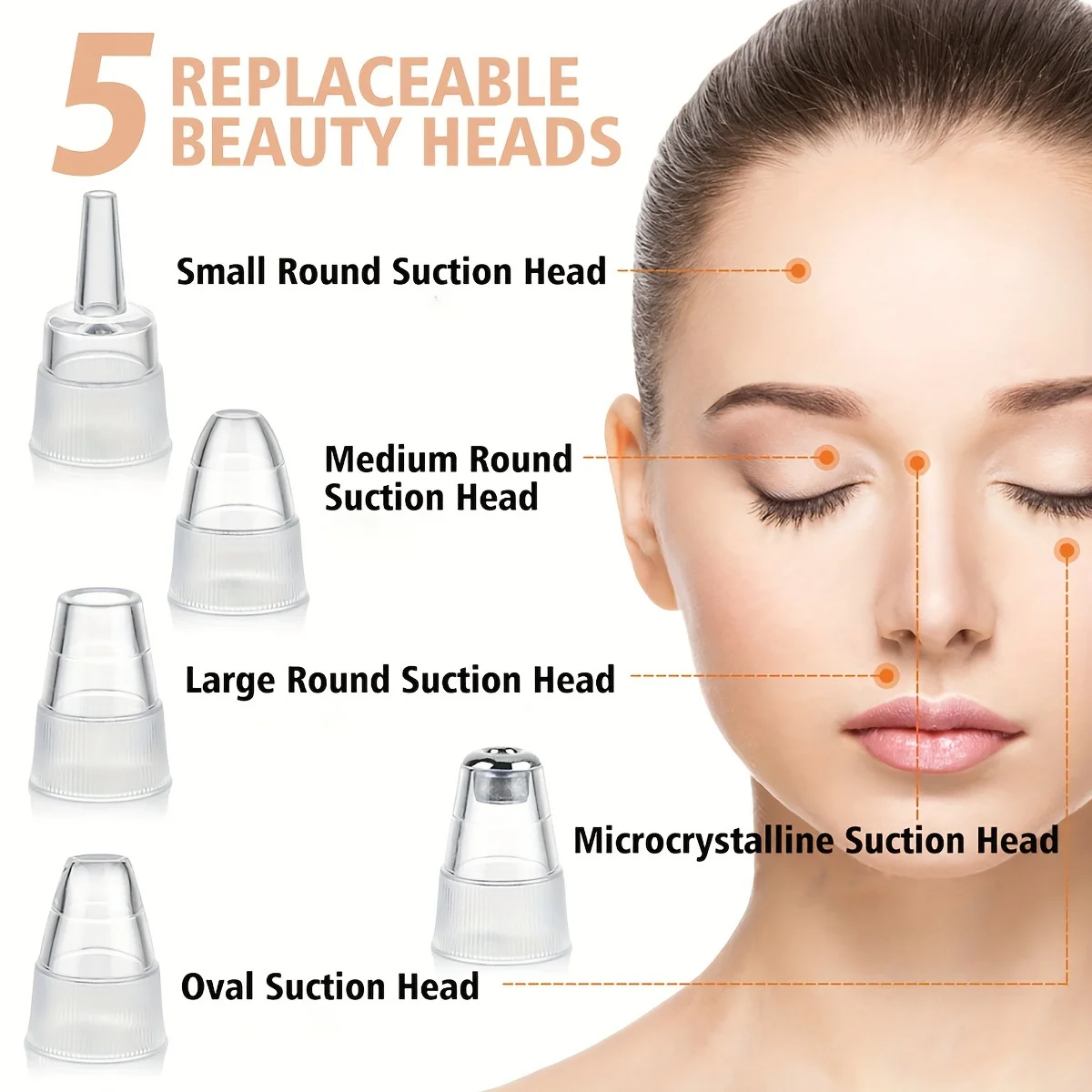 Cloud Prime Electric Facial Pore Cleaner Pimple Adsorbent Rechargeable Blackhead Reduce Tool 3 Suction Power, 5 Probes For Christmas And New Year Gifts