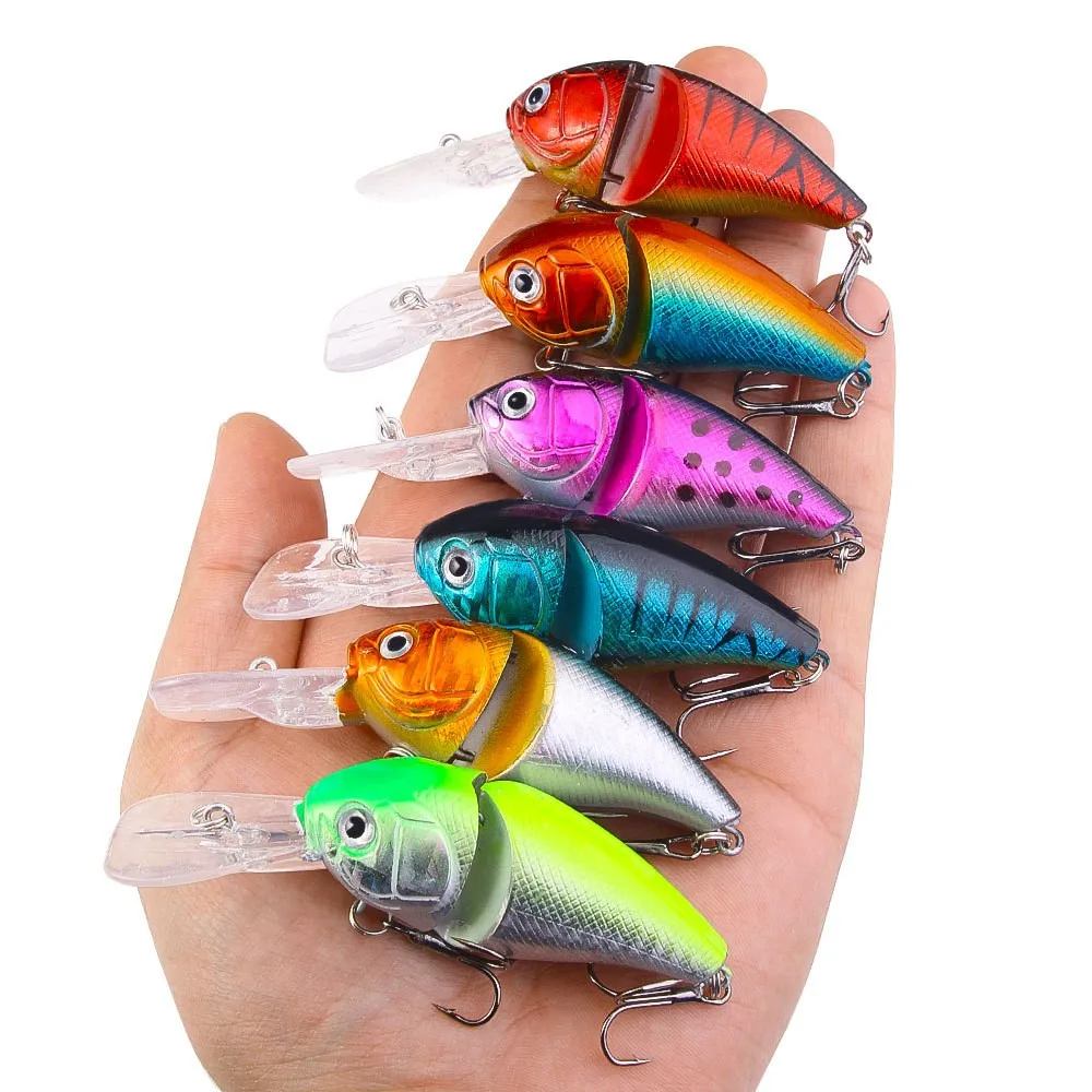 6pcs Crankbait Fishing Lures Hard Bait Swimbait Artificial Bait 8.5cm 14.3g