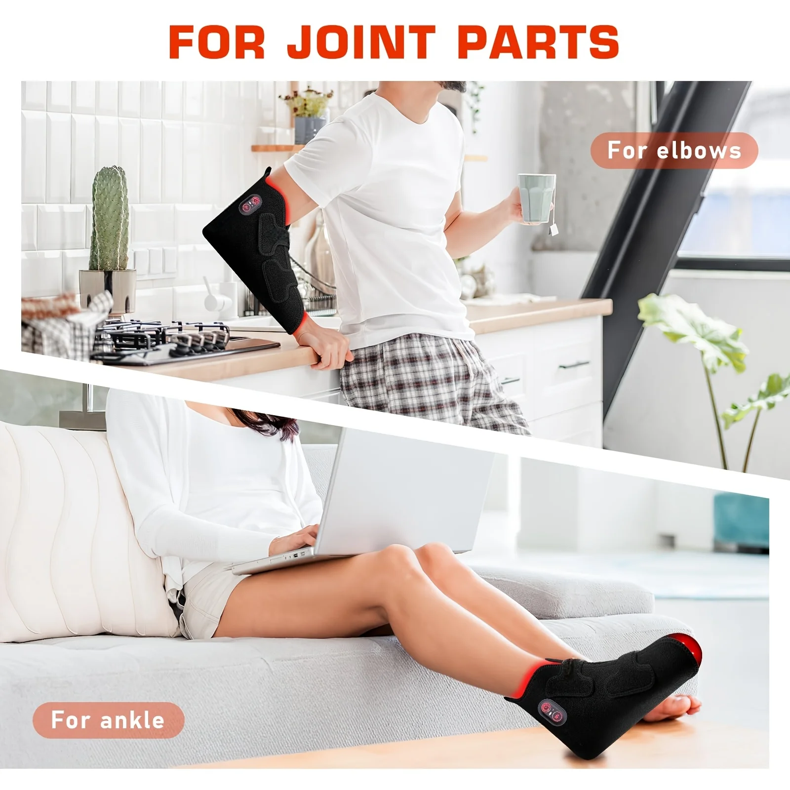 Red Light Therapy Foot Wrap with 660nm Red Light 850nm Near Infrared Light Ankle Brace Heating Therapy Device for Foot Care Muscle Recovery Sports Relaxation Portable Foot Massager Support for Plantar Comfort Joint Wellness Home Use for Men Women