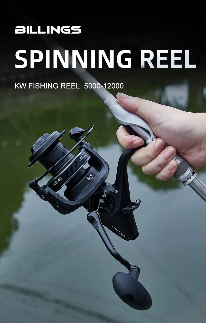 BILLINGS Spinning Reel 18KG Max Drag 5.1:1 Gear Ratio CNC Rocker with Metal Spool Professional Fishing Reels Ideal for Freshwater & Saltwater Bass Trout Fishing