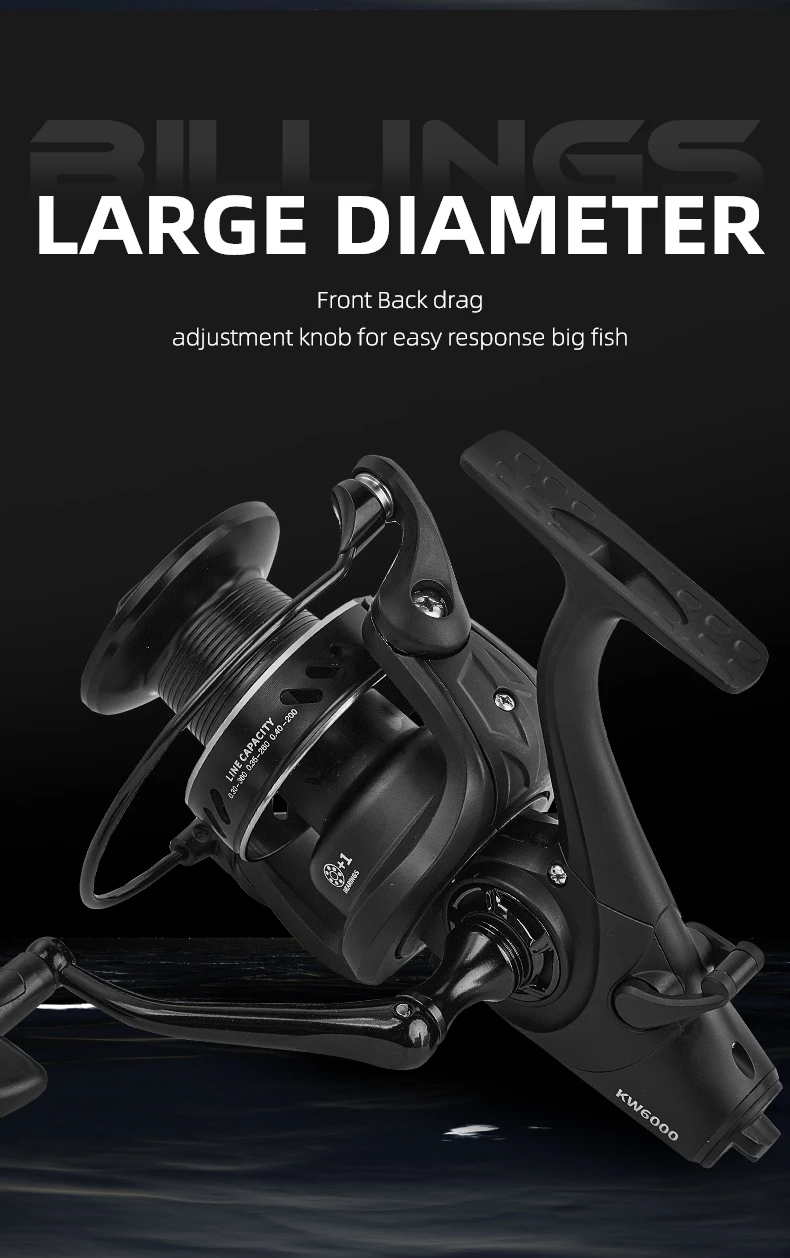 BILLINGS Spinning Reel 18KG Max Drag 5.1:1 Gear Ratio CNC Rocker with Metal Spool Professional Fishing Reels Ideal for Freshwater & Saltwater Bass Trout Fishing
