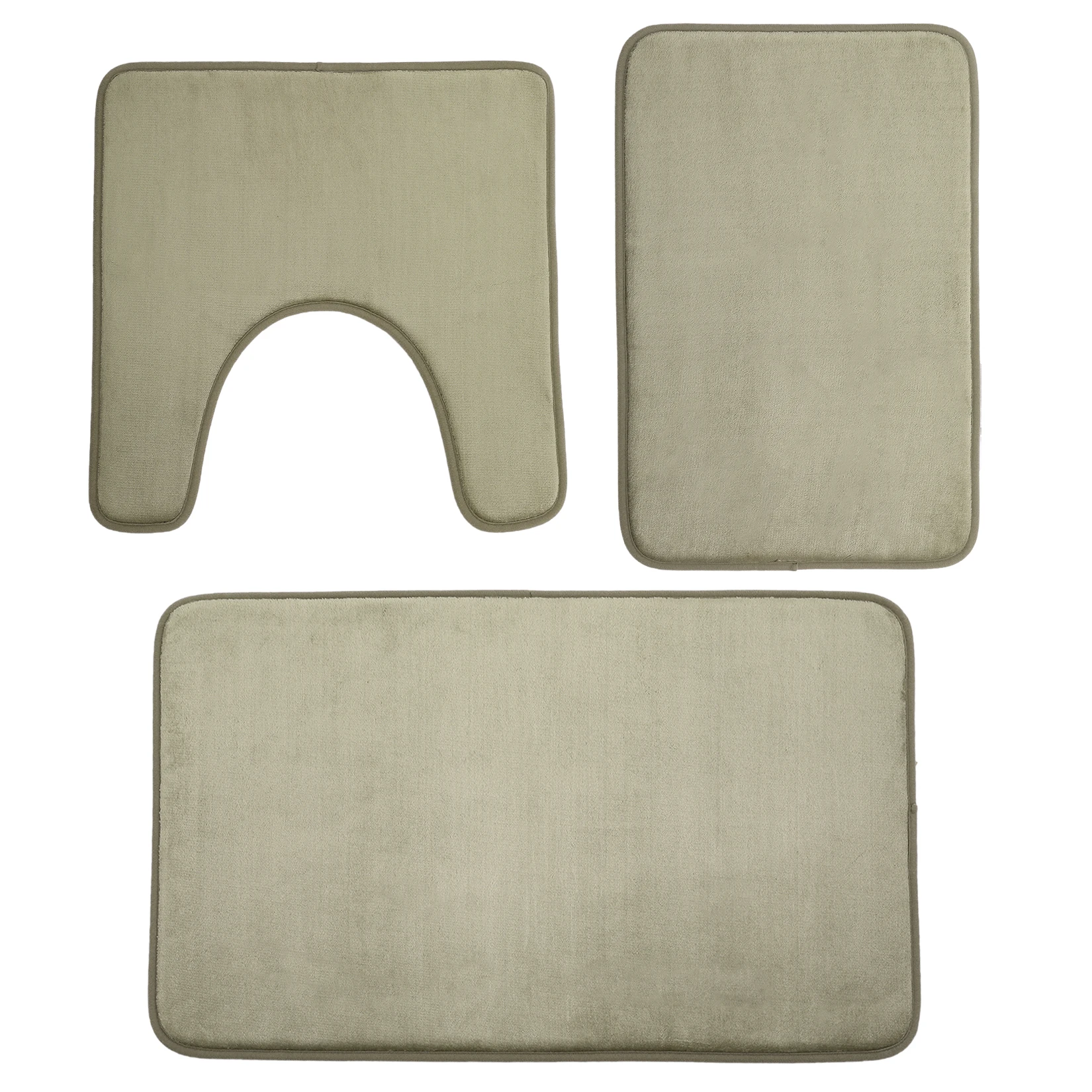 3-Piece Microfiber Bath Rug Set, Soft Non-Slip Washable Bathroom Mats for Shower Toilet Sink Wet Floor