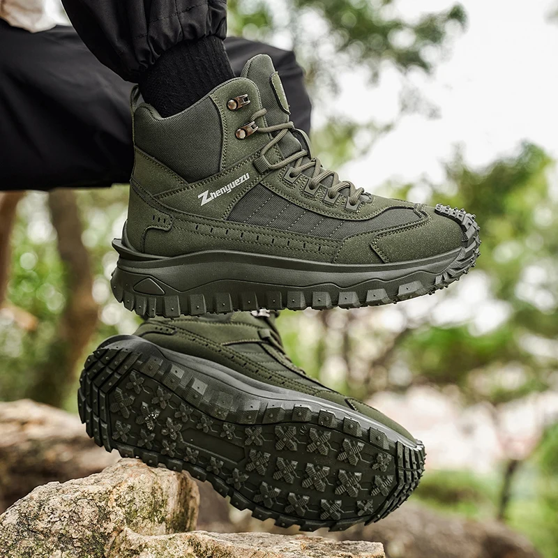 Autumn New High-Top Plus Size Casual Sports Shoes, Outdoor Hiking Boots, Comfortable Thick Sole Lightweight Casual Walking Shoes, Suitable for All-Season Daily Outdoor Activities, Walking And Travel, Mountaineering, Camping Gear