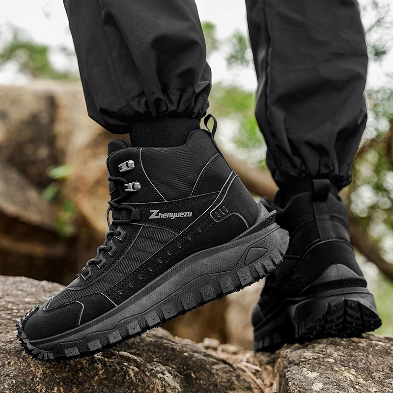 Autumn New High-Top Plus Size Casual Sports Shoes, Outdoor Hiking Boots, Comfortable Thick Sole Lightweight Casual Walking Shoes, Suitable for All-Season Daily Outdoor Activities, Walking And Travel, Mountaineering, Camping Gear