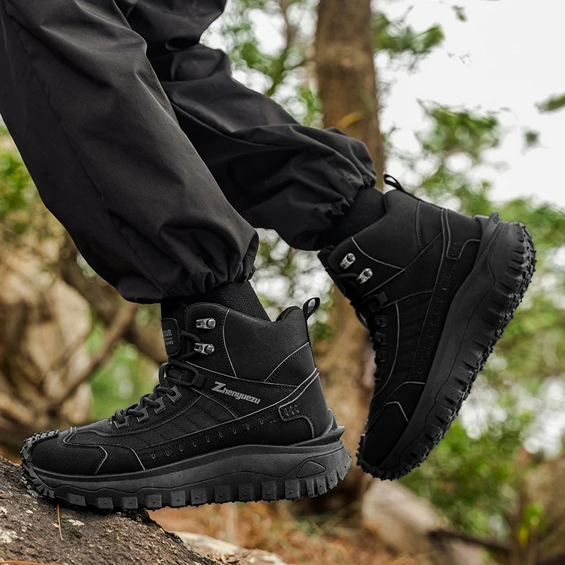 Autumn New High-Top Plus Size Casual Sports Shoes, Outdoor Hiking Boots, Comfortable Thick Sole Lightweight Casual Walking Shoes, Suitable for All-Season Daily Outdoor Activities, Walking And Travel, Mountaineering, Camping Gear