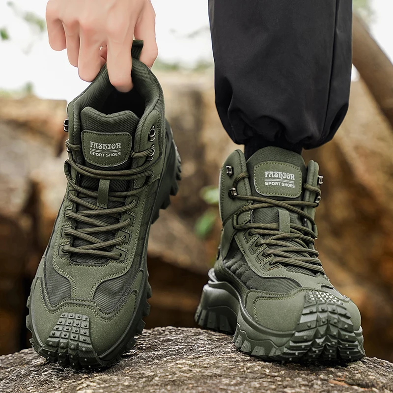 Autumn New High-Top Plus Size Casual Sports Shoes, Outdoor Hiking Boots, Comfortable Thick Sole Lightweight Casual Walking Shoes, Suitable for All-Season Daily Outdoor Activities, Walking And Travel, Mountaineering, Camping Gear