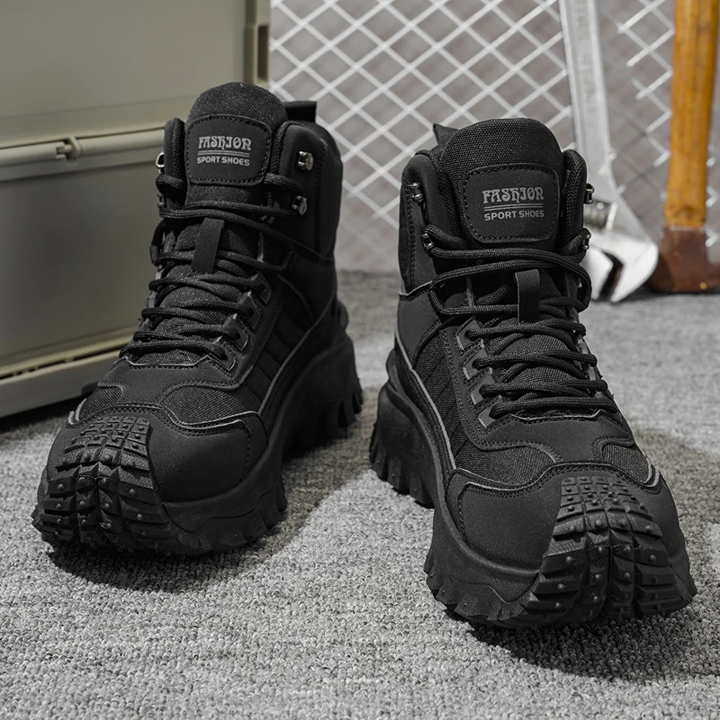 Autumn New High-Top Plus Size Casual Sports Shoes, Outdoor Hiking Boots, Comfortable Thick Sole Lightweight Casual Walking Shoes, Suitable for All-Season Daily Outdoor Activities, Walking And Travel, Mountaineering, Camping Gear