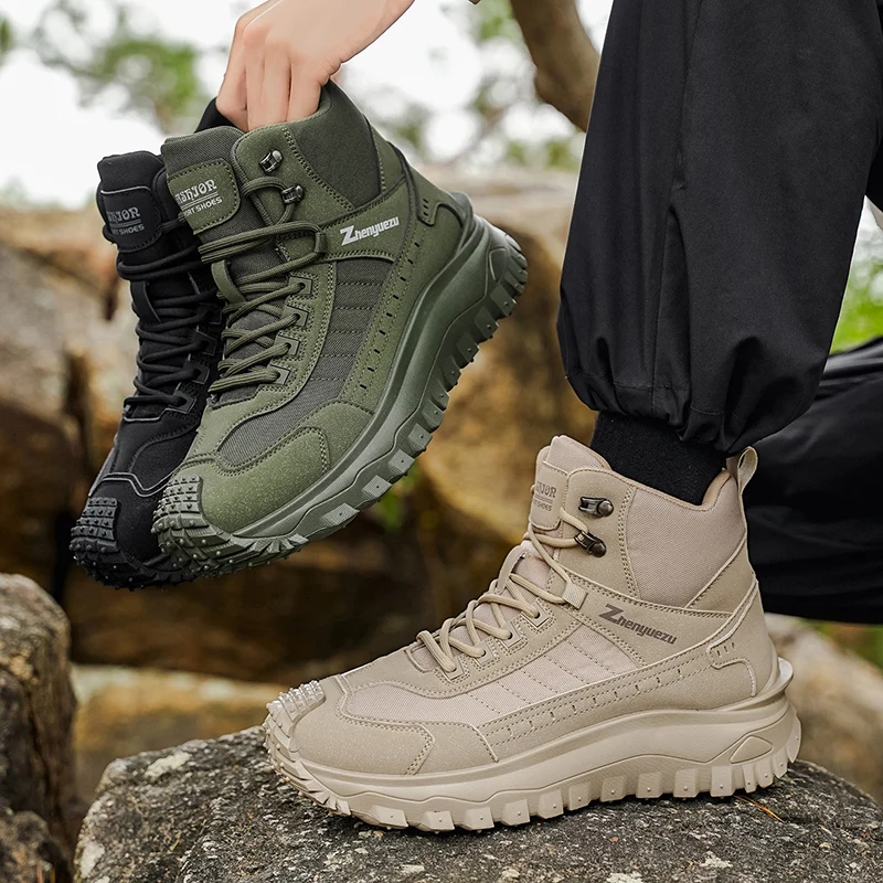Autumn New High-Top Plus Size Casual Sports Shoes, Outdoor Hiking Boots, Comfortable Thick Sole Lightweight Casual Walking Shoes, Suitable for All-Season Daily Outdoor Activities, Walking And Travel, Mountaineering, Camping Gear