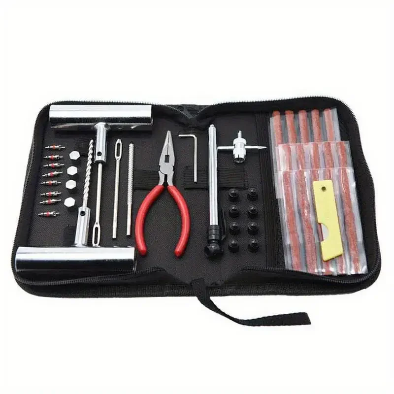 1Set Auto Bike Tire Repair Tool Kit 45 PCS Studding Set for Motorcycle Car Puncture Plug Accessories Tyre Repair Kit Garage Tools Motorcycle Tools