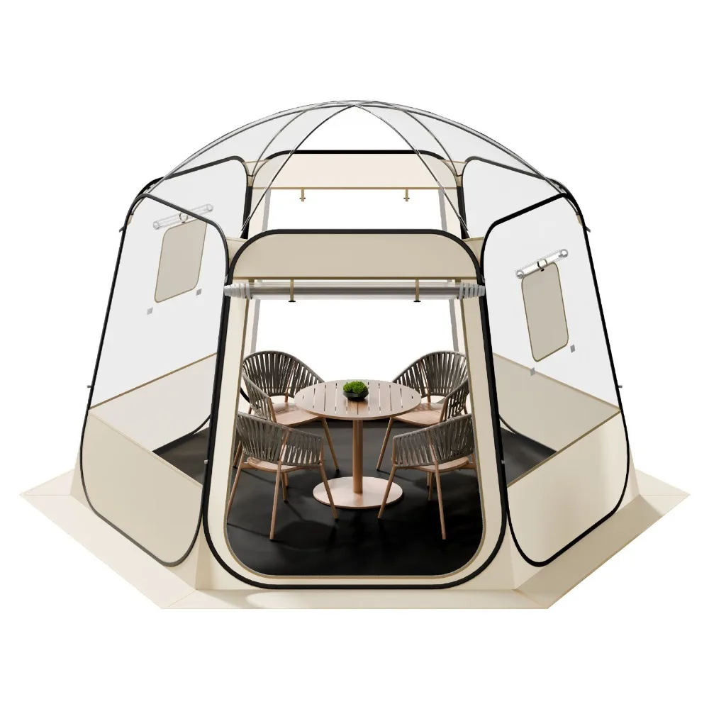 Pop Up Clear Bubble Sports Tent Weatherproof 10x9.2ft/11x10.2/12x11.1/15x13.8ft