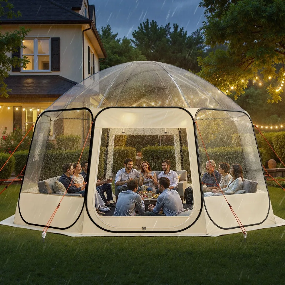 Pop Up Clear Bubble Sports Tent Weatherproof 10x9.2ft/11x10.2/12x11.1/15x13.8ft