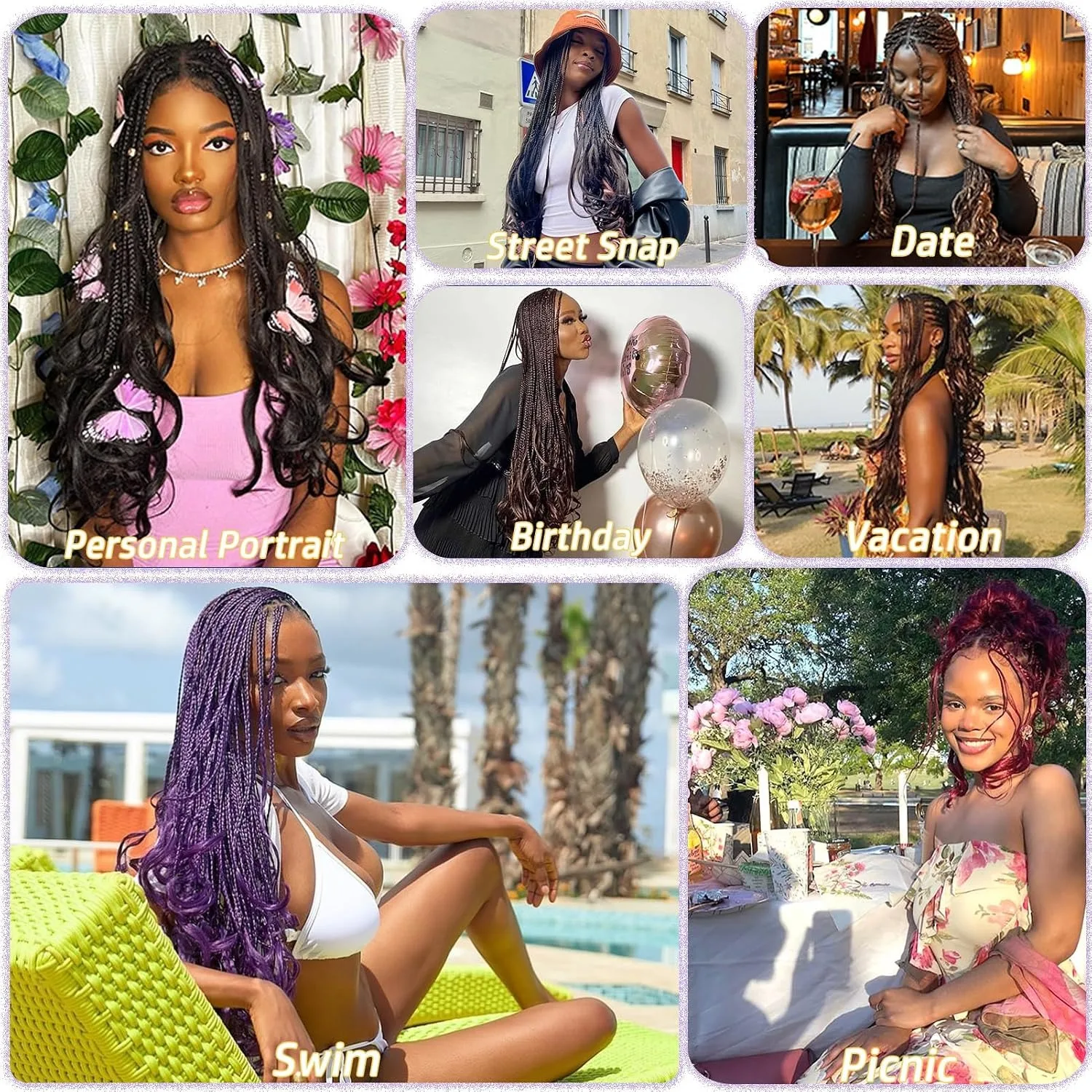French Curl Crochet Braids 14 Inch 22 Inch Goddess Box Braids Crochet Hair For Women 9 Packs Pre Looped Crochet Box Braid with Curly Ends Black Synthetic French Curly Braiding Hair Extensions 12 Strands/Pack