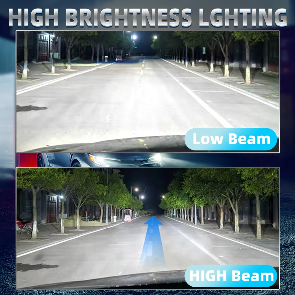 2PCS Car LED Bulbs H1 H7 H11 High/ Low Beam H4 9005/HB3 9006/HB4 9012 Headlight Bulbs 30000LM 6000K White 1:1 Mini Size Fog Light Bulbs 70000hrs Lifespan Plug& Play DC12V Cars