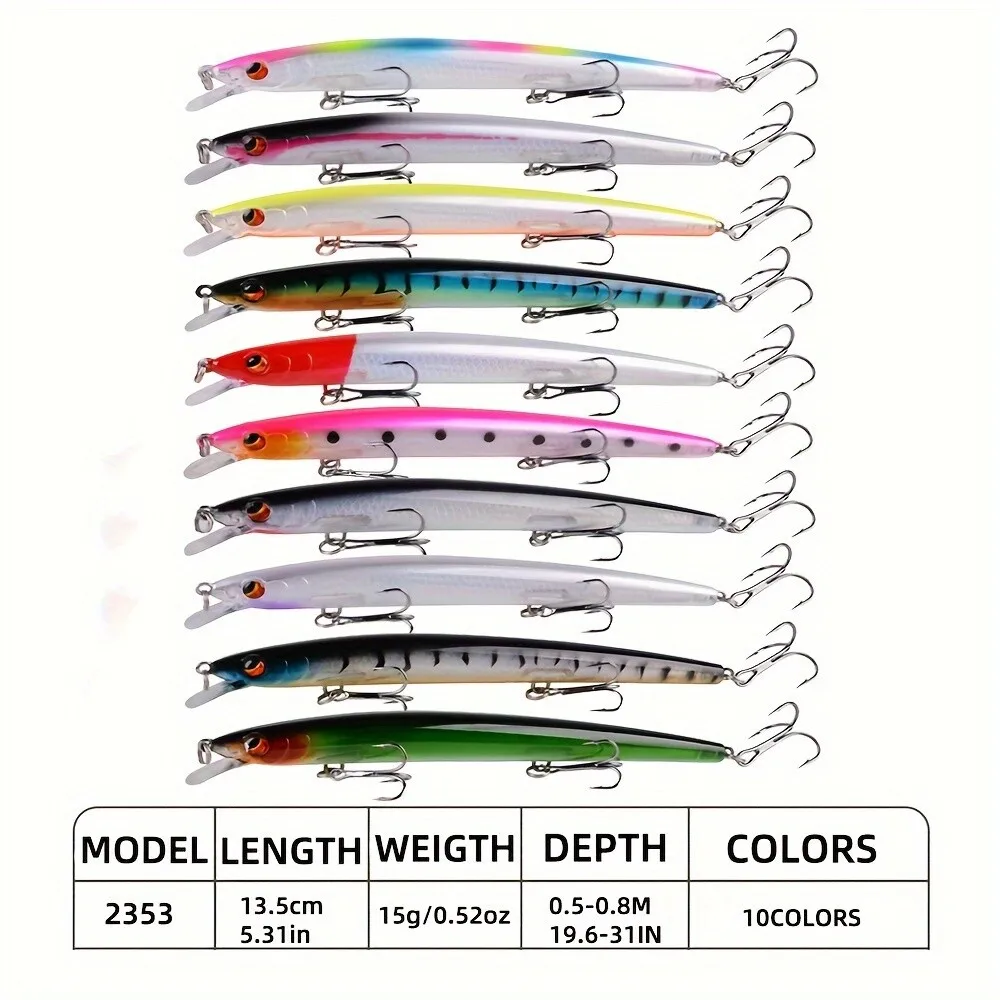 20pcs/lot Big Fishing Lure Set, Minnow Fishing Lure, Hard Artificial Bait