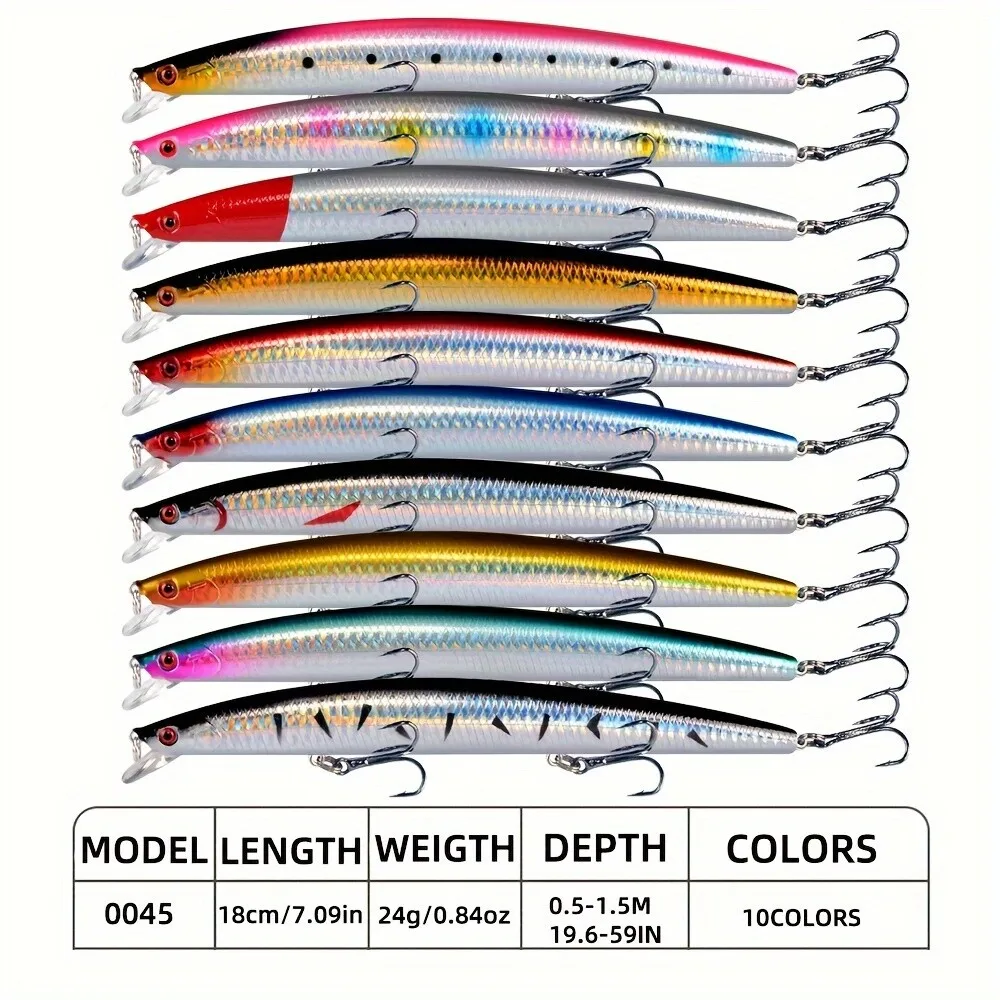 20pcs/lot Big Fishing Lure Set, Minnow Fishing Lure, Hard Artificial Bait