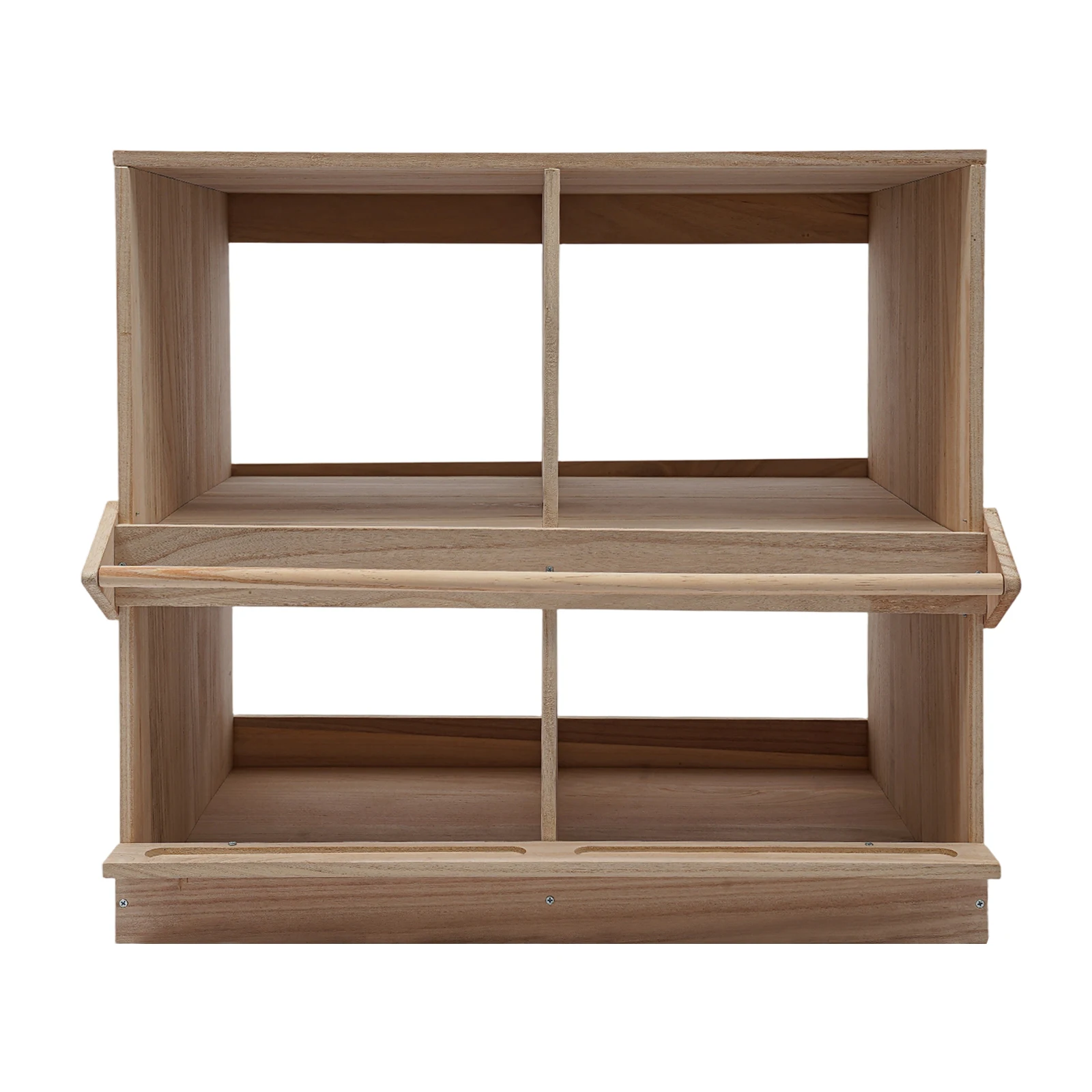 4-Piece Wooden Chicken Egg-Laying Nesting Boxes - In Natural Wood Color Chicken Nesting Box, 4 Compartment Wooden Nesting Boxes for Chickens with Perches, Floor Mount Chicken Nesting Boxes for Homes Farms Chicken Houses Backyards Courtyards