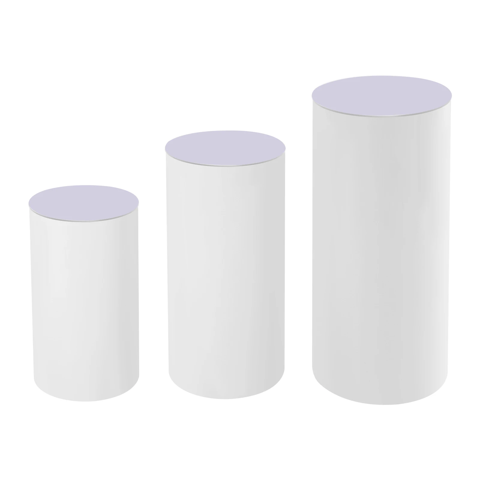 Pedestal Display Stand, PVC Cylinder Pedestal Stand, Free Standing 3pcs Pedestal Stand, for Weddings, Stores, Birthdays, Baby Showers