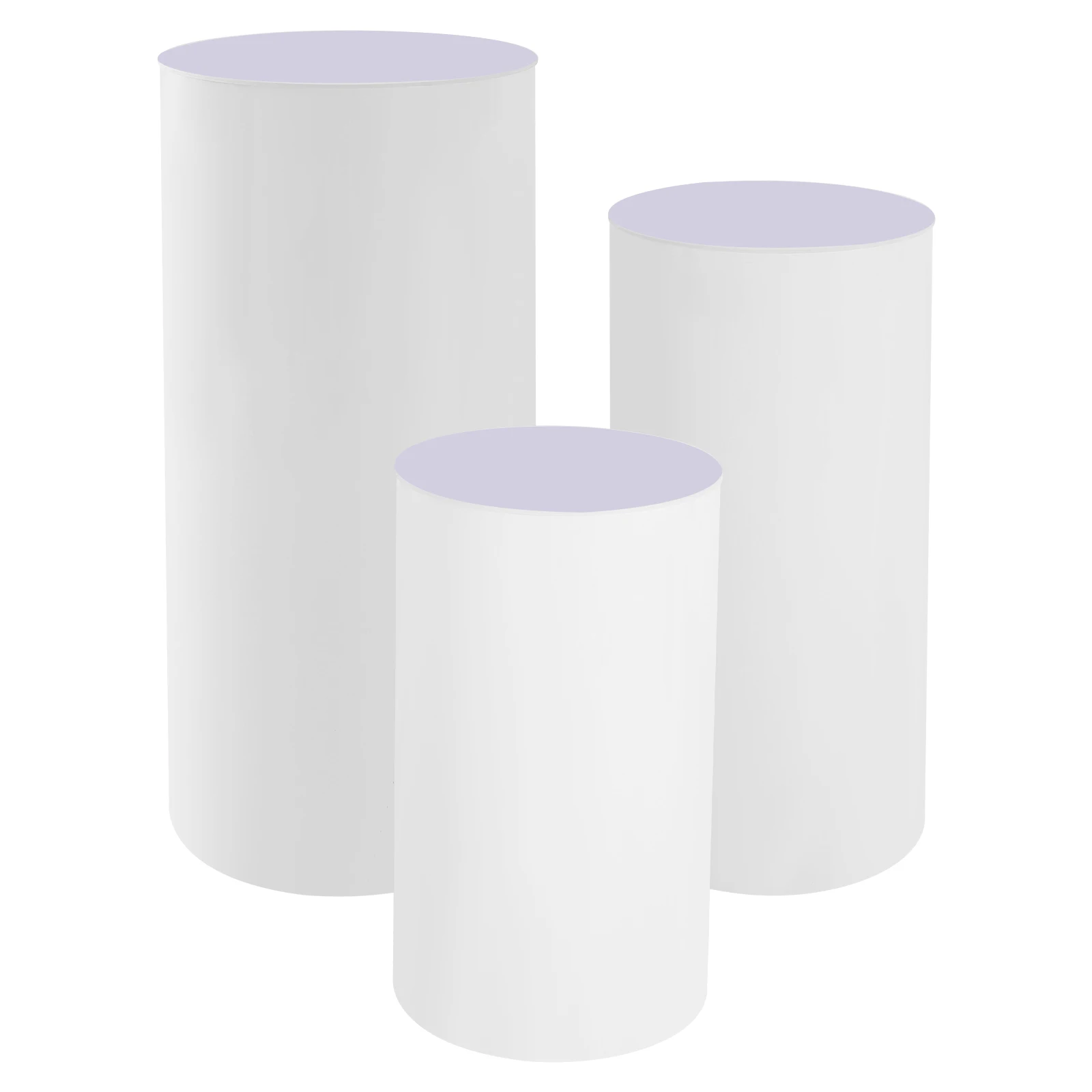 Pedestal Display Stand, PVC Cylinder Pedestal Stand, Free Standing 3pcs Pedestal Stand, for Weddings, Stores, Birthdays, Baby Showers