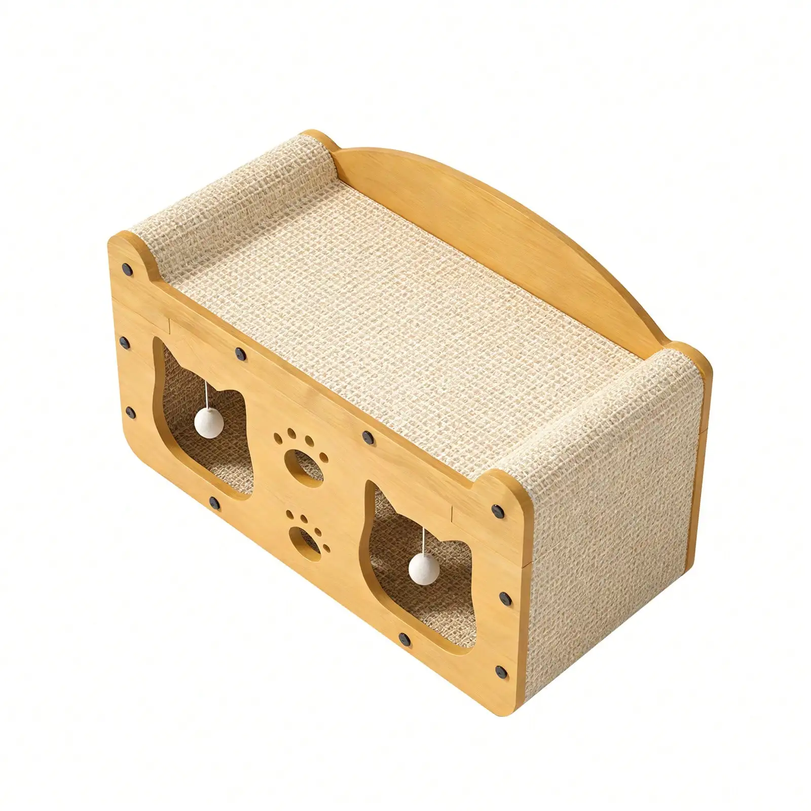 Cardboard Cat Scratcher House 2-In-1 With Interactive Ball, Durable Cat Lounge Rest Bed, Grinding Toy For Kittens & Adult Cats, Indoor Multi-Functional Cat Furniture