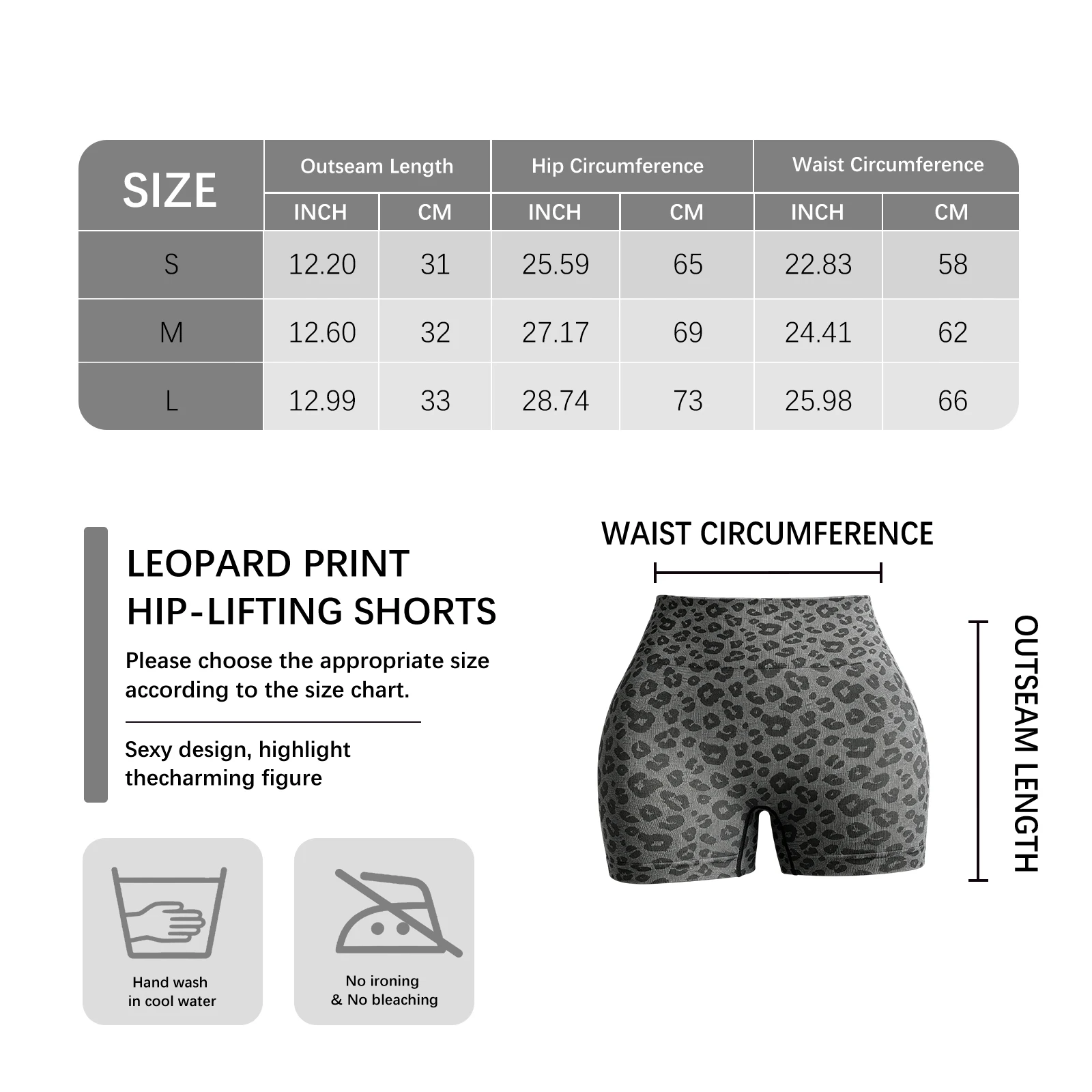 Leopard Print High‑Waist Biker Shorts Soft Quick‑Dry Tummy Control Butt Lifting Sports Shorts For Daily Workout