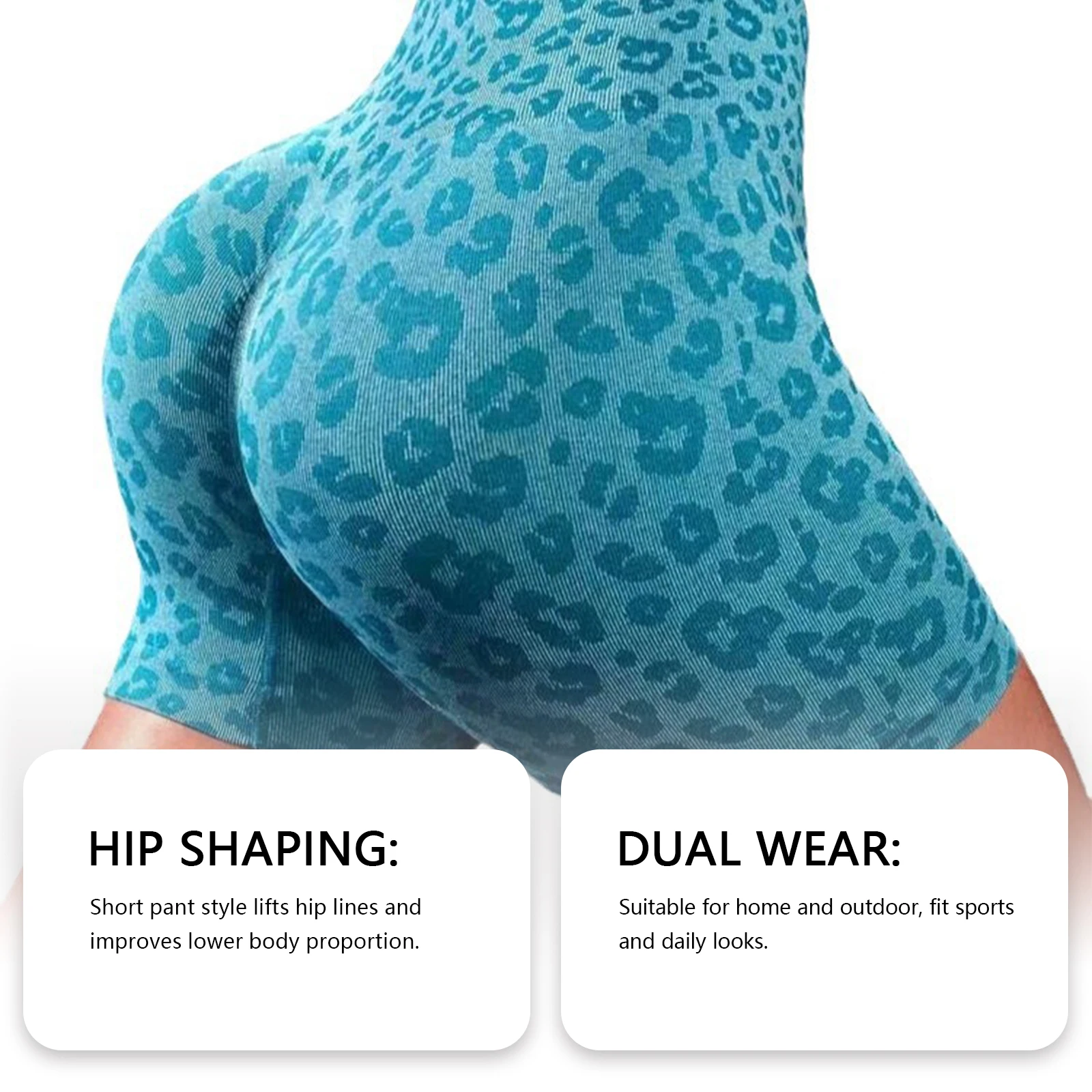 Leopard Print High‑Waist Biker Shorts Soft Quick‑Dry Tummy Control Butt Lifting Sports Shorts For Daily Workout