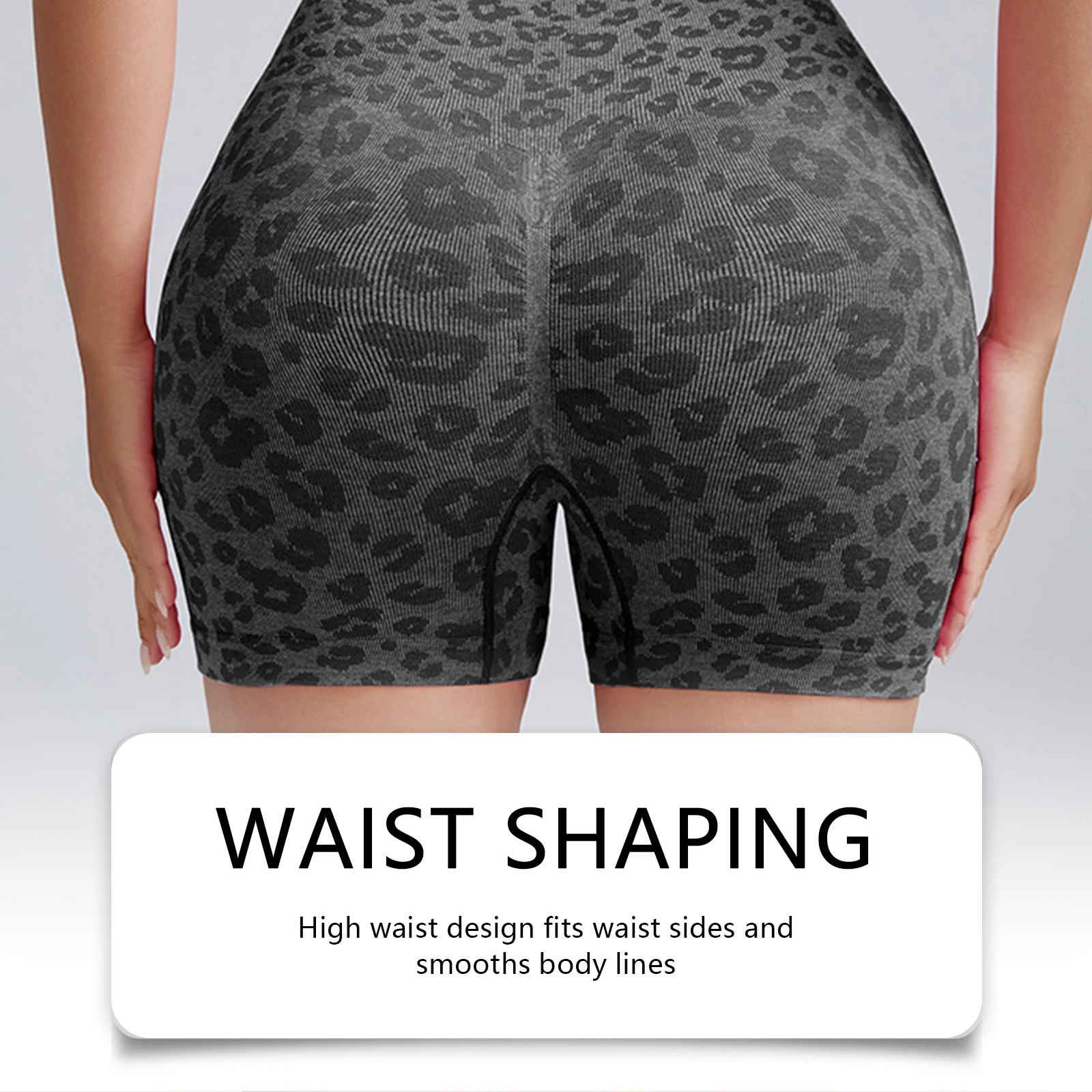Leopard Print High‑Waist Biker Shorts Soft Quick‑Dry Tummy Control Butt Lifting Sports Shorts For Daily Workout