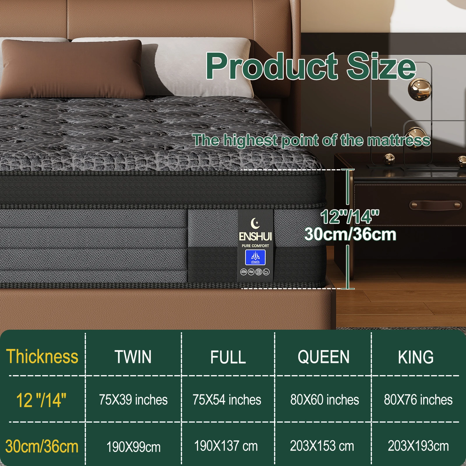 Queen Mattress, 12 Inch Hybrid Queen Size Mattress in a Box Memory Foam & Individual Pocket Springs, Medium Firm Feel, Motion Isolation, Pressure Relief, Edge Support, Help with Back Pain