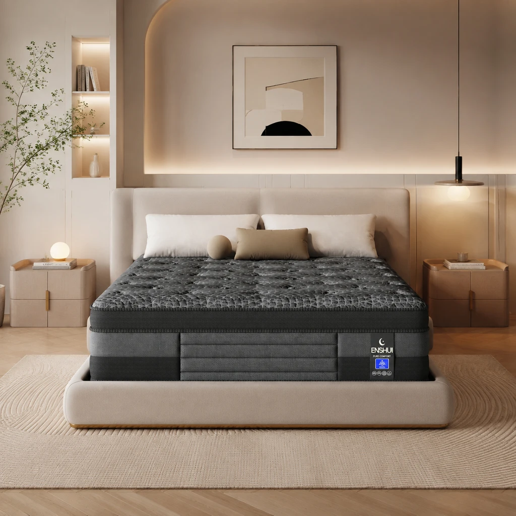 Queen Mattress, 12 Inch Hybrid Queen Size Mattress in a Box Memory Foam & Individual Pocket Springs, Medium Firm Feel, Motion Isolation, Pressure Relief, Edge Support, Help with Back Pain