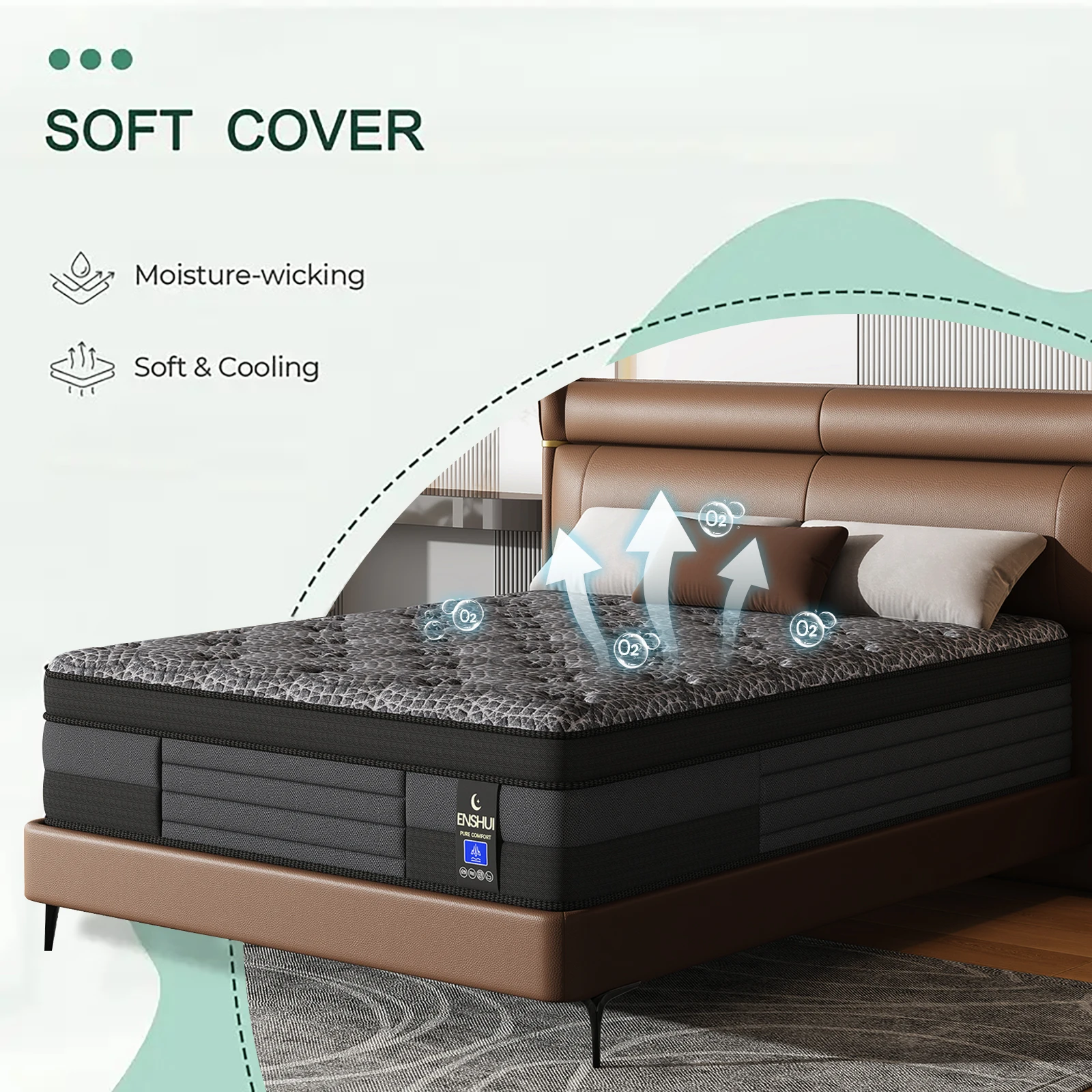 Queen Mattress, 12 Inch Hybrid Queen Size Mattress in a Box Memory Foam & Individual Pocket Springs, Medium Firm Feel, Motion Isolation, Pressure Relief, Edge Support, Help with Back Pain