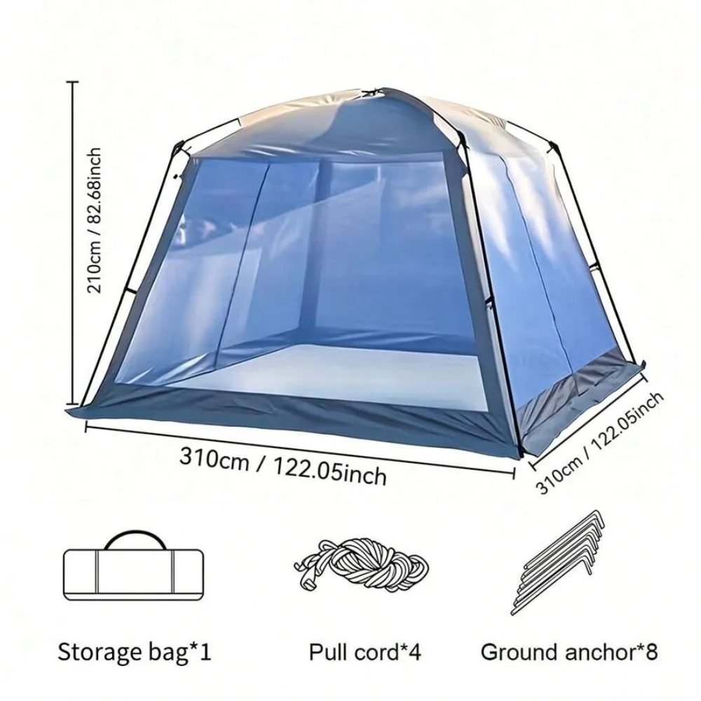 Outdoor Mosquito Net Gazebo Tent for 4-8 Person, Fine Mesh Netting, Breathable Sun Protection Top, Spacious Durable Wind Resistant Frame, Easy Setup Portable Pop Up, Camping Backyard Picnic Party Pavilion, All Season Shade Shelter