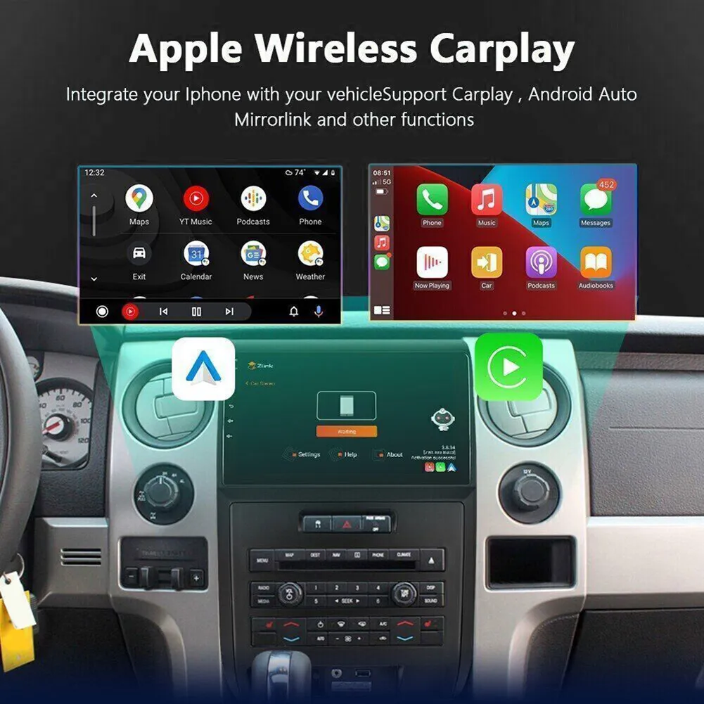 2+32GB Android 13 Car Stereo, 9in Radio for Ford F150 2009-2014 Support Wireless Carplay Android Auto, Head Unit with WiFi GPS Bluetooth SWC Split Screen + AHD Backup Camera