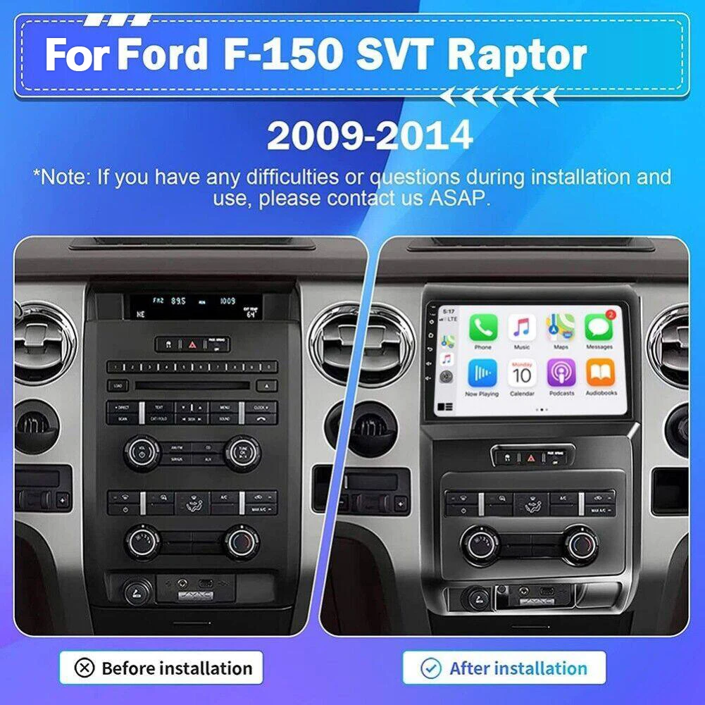 2+32GB Android 13 Car Stereo, 9in Radio for Ford F150 2009-2014 Support Wireless Carplay Android Auto, Head Unit with WiFi GPS Bluetooth SWC Split Screen + AHD Backup Camera