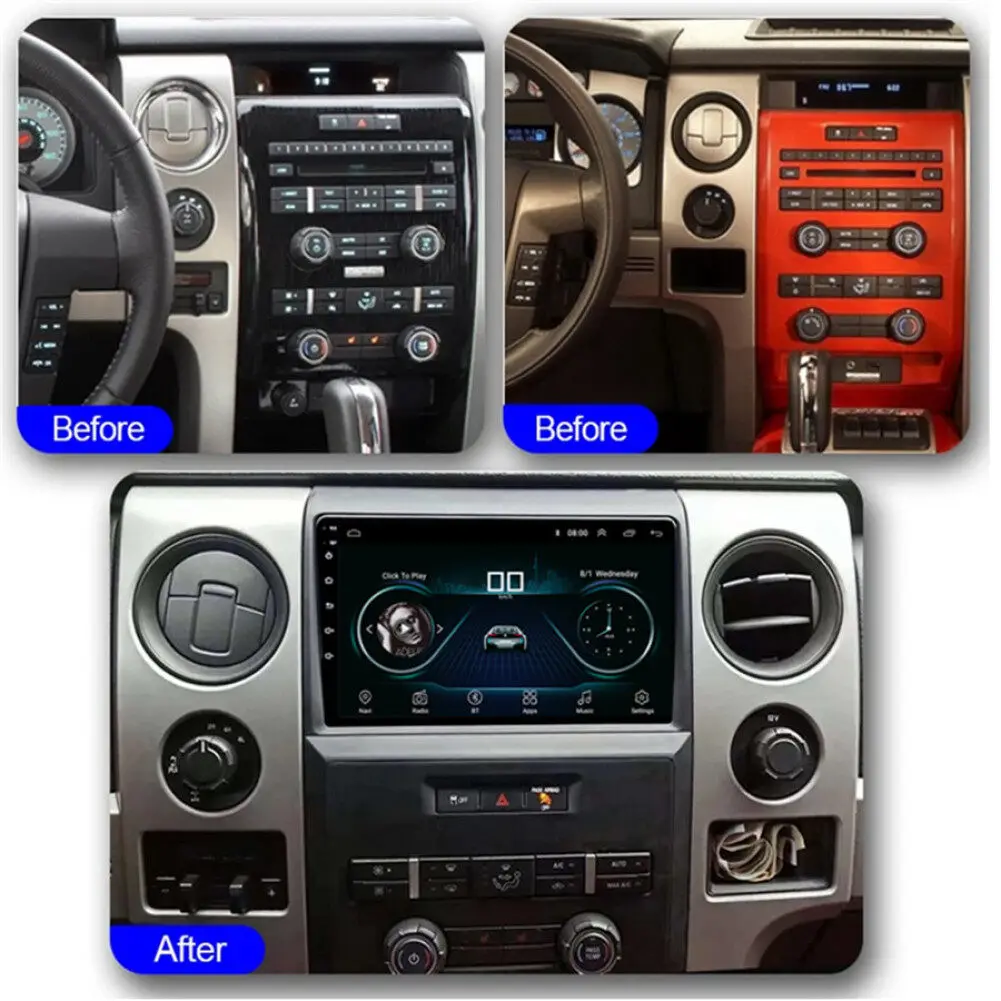 2+32GB Android 13 Car Stereo, 9in Radio for Ford F150 2009-2014 Support Wireless Carplay Android Auto, Head Unit with WiFi GPS Bluetooth SWC Split Screen + AHD Backup Camera